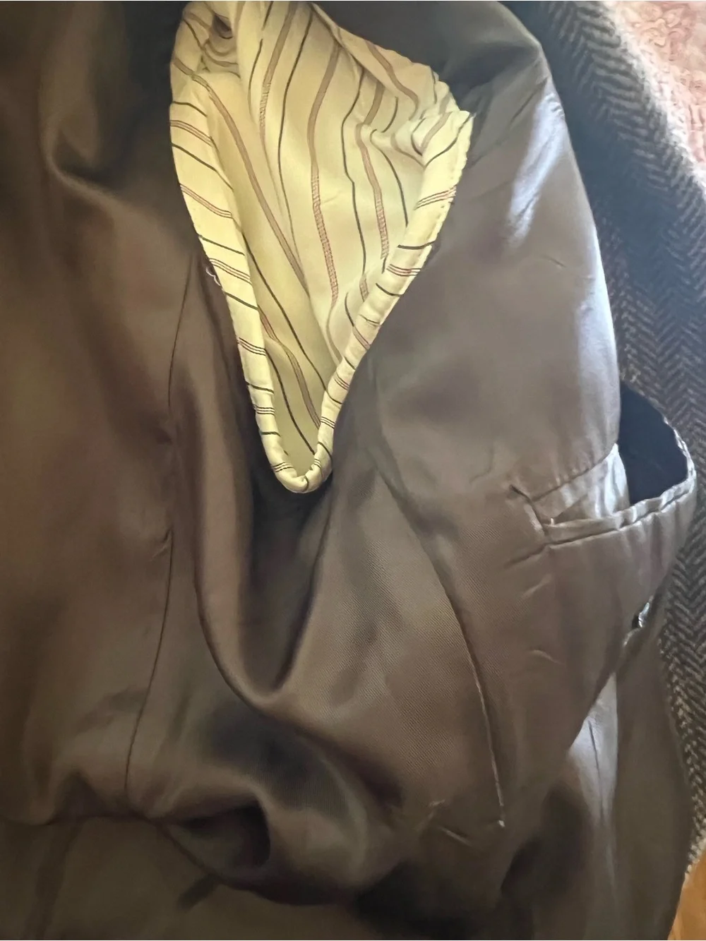 Vintage Classic Wool Banana Republic Brown Herringbone Hunting Coat